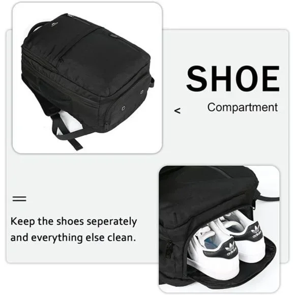 Travel Backpack, 40L Carry on Hand Luggage, Water Resistant Anti-Theft, Black